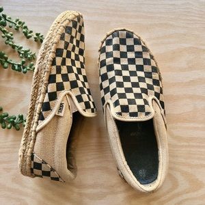 Vans • RARE Hemp Woven Old Skool Slip On Checkered Unisex 8.5